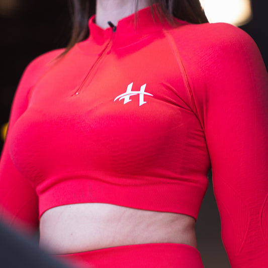 Narçiçeği Uzun Kollu Spor Takım – Crop Üst & Yüksek Bel Tayt